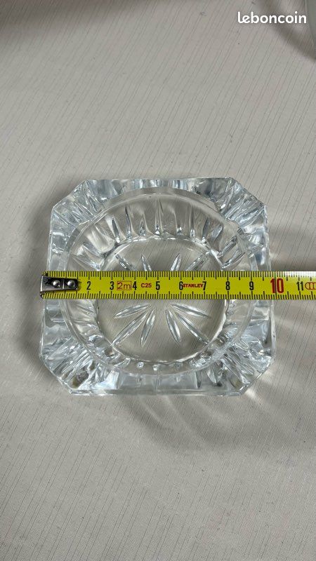 Cendrier Ancien En Cristal D'Arques - Motif Feuille De Fougère - Plomb - Vintage France - Neuf