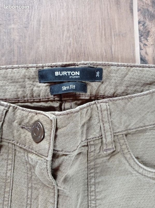 Pantalon slim fit kaki Burton taille 36 bon état (image 3)