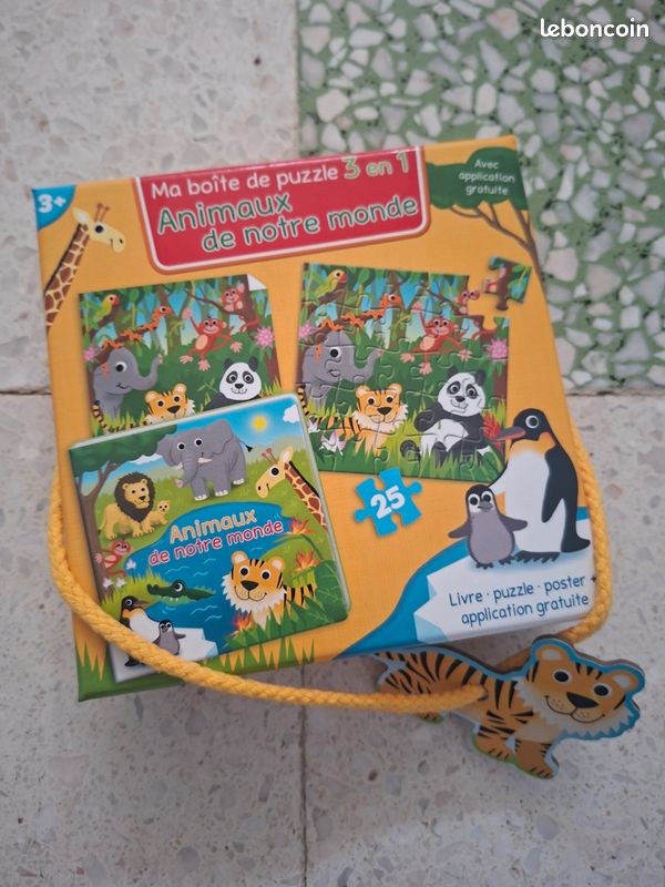 Puzzle 3 en 1 animaux (image 1)