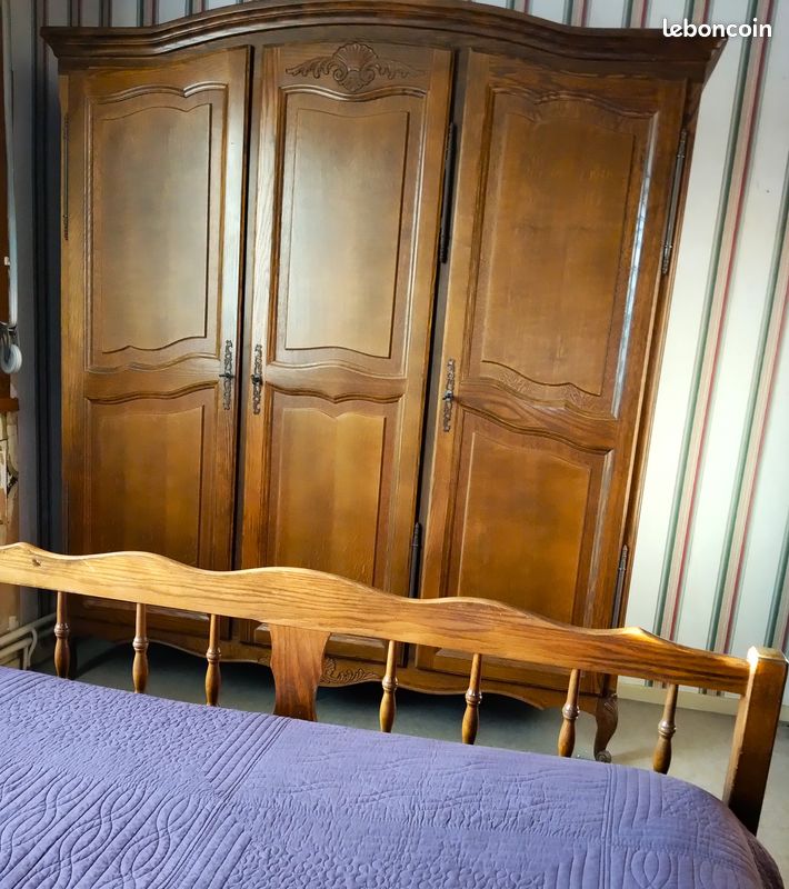 Chambre a coucher complete - bois chene massif – 2 personnes (image 10)