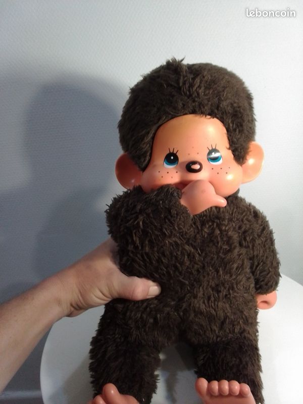 924⚜️Ancienne Grande Peluche Doudou Le Kiki Le Vrai Ajena Hauteur 40 Cm