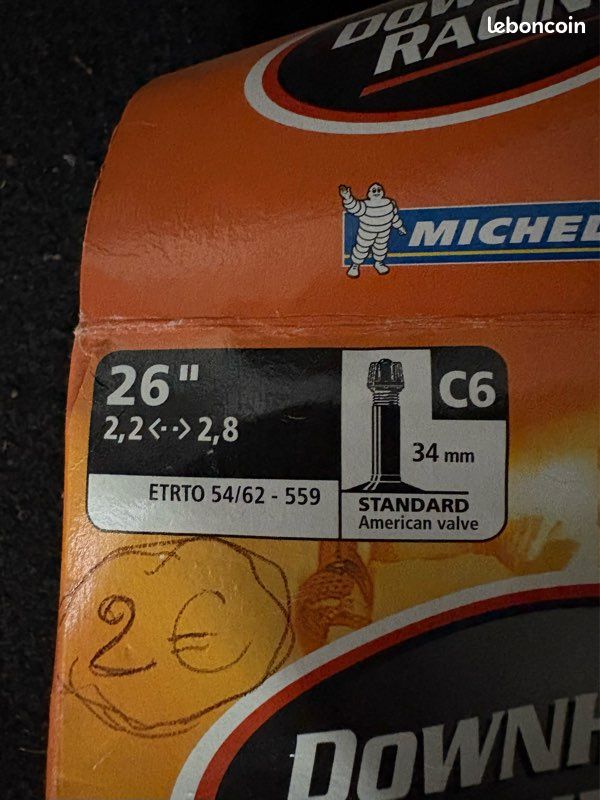 Chambre à Air MICHELIN Downhill Racing 26" – 2.2-2.8 – ETRTO 54/62-559