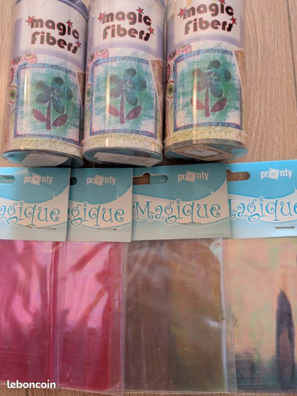 Lot loisirs créatifs : Magic Fibers + films magiques irisés (scrapbooking / DIY) (image 2)