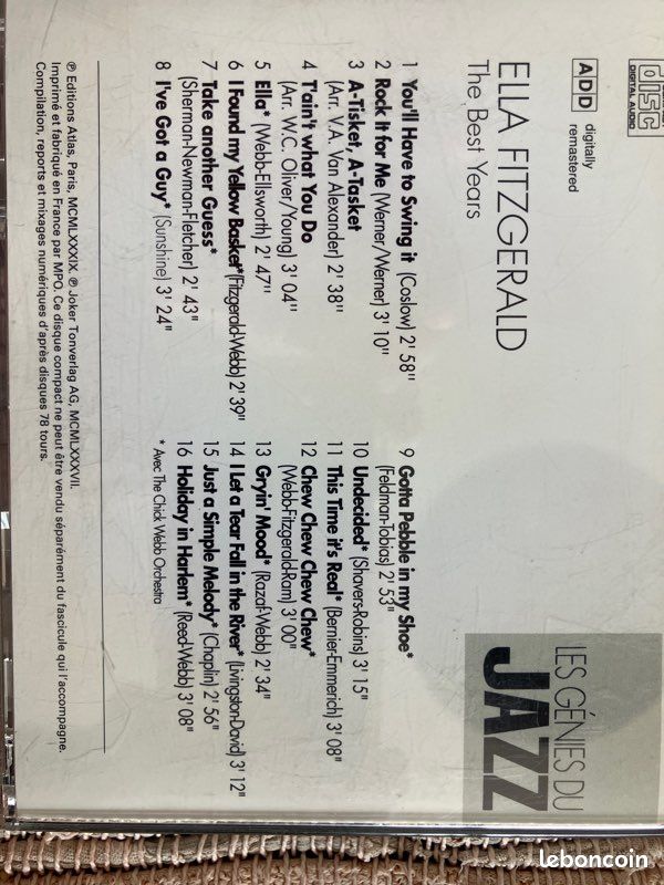 Cd Ella Fitzgerald - The best years (image 3)