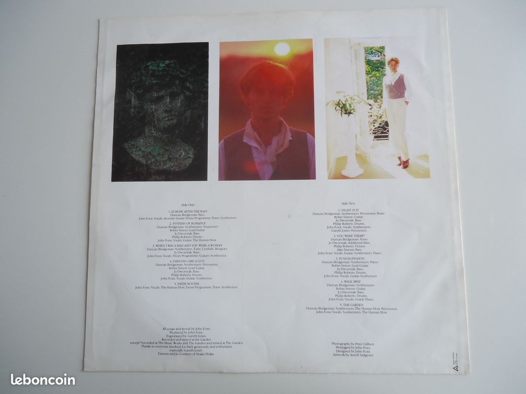 LP vinyle John Foxx - The Garden 1981 (image 3)