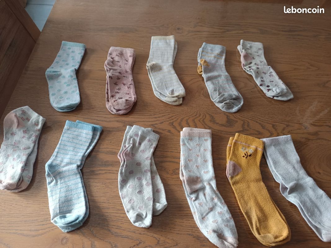 Lot de 11 paires de chaussettes filles 31-34 différents motifs (image 1)