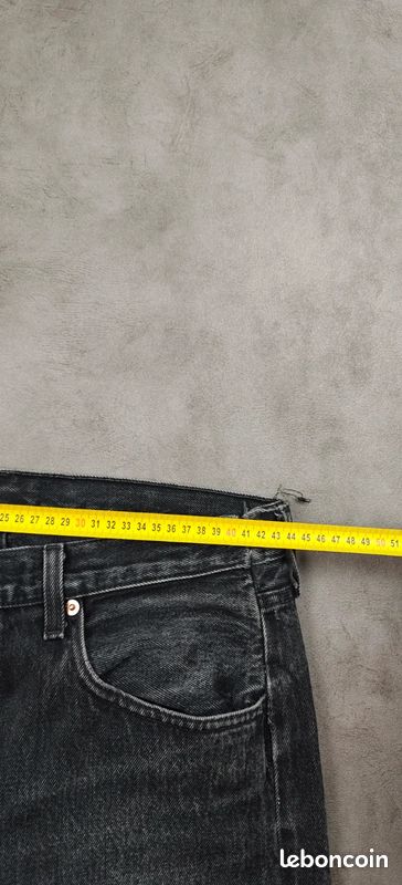 Jean vintage Levi's 501 Original |W34 L30 FR44| coupe droite straight 100% coton noir #H2428 (image 8)