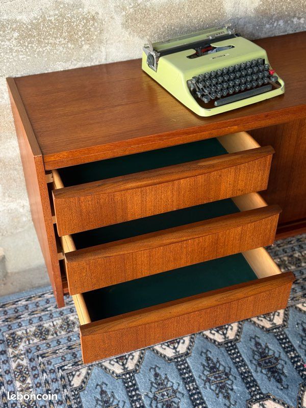 Enfilade scandinave vintage en teck, fabrication Allemande, 1960 (image 3)