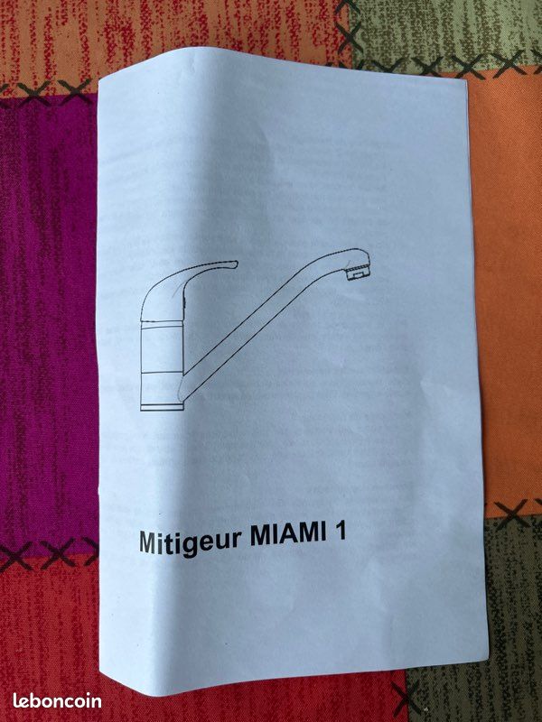 Robinet mitigeur évier chromé modèle MIAMI 1 neuf (image 2)