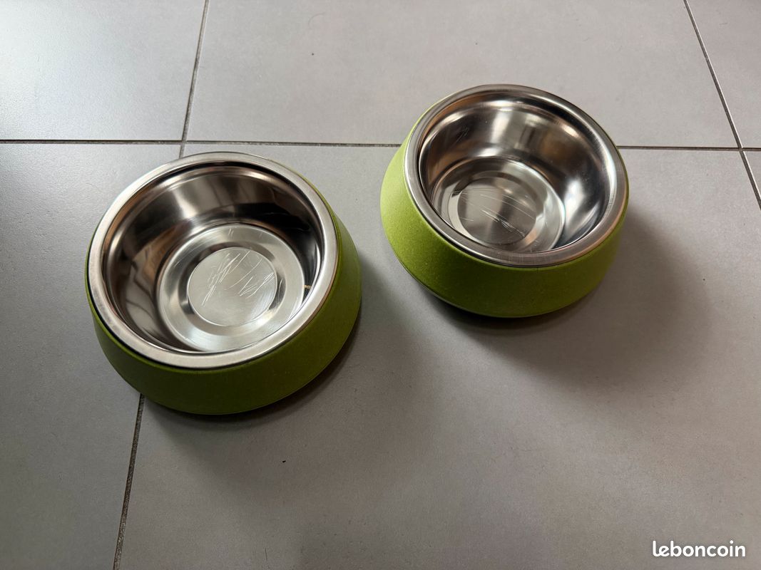 PURE FAMILY Gamelle Double Surélevée Chien Taille L - Gamm Vert