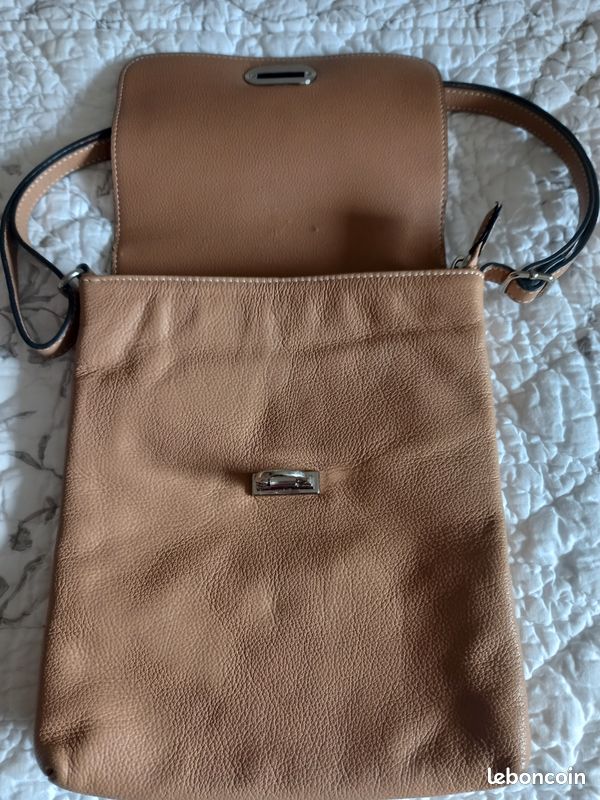 Sac à main cuir beige (image 2)