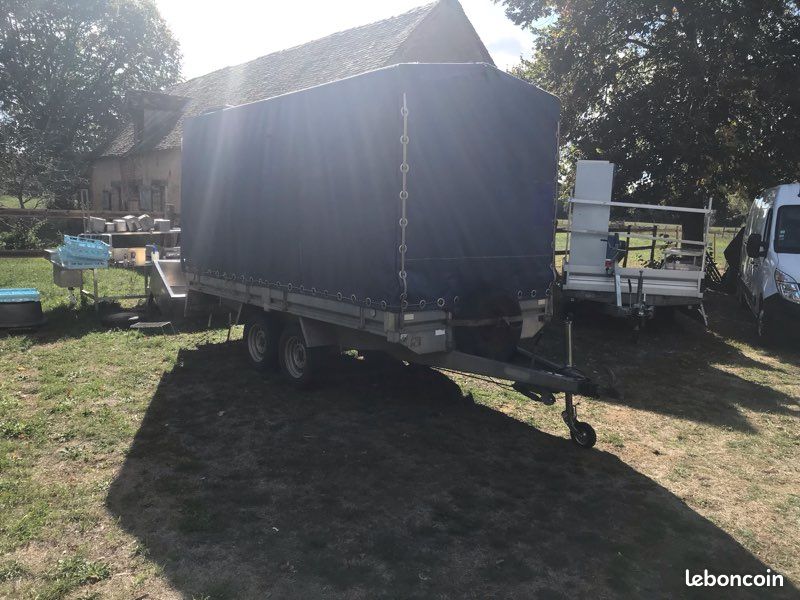 Remorque frigorifique , Remorque double essieux entièrement bâchée PTAC 2500kg avec carte grise (image 9)