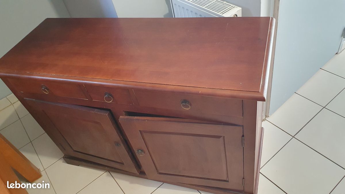 Buffet en bois 2 portes & 3 tiroirs (image 1)