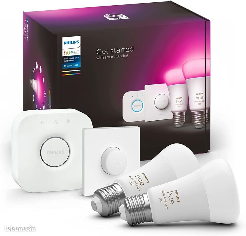 Philips Hue White & Color Ambiance GU10 - Pack de 3 Ampoules Connectées GU10 4.3W , Bluetooth, Contrôle Vocal avec Alexa, Google Assistant et Apple Homekit,16 millions de Couleurs,LuminositéRéglable (image 4)