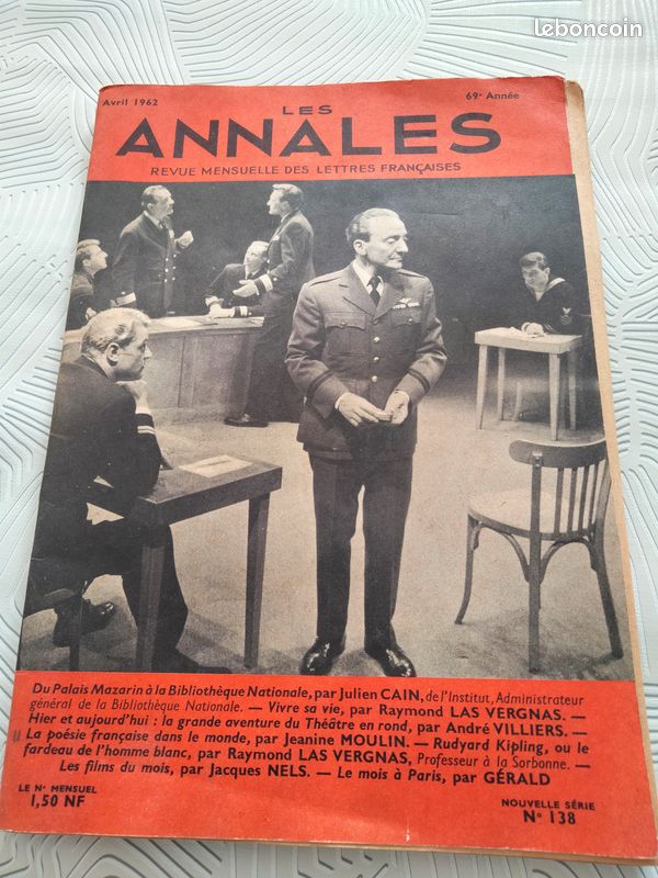 Revue mensuelle LES ANNALES AVRIL 1962 (image 1)