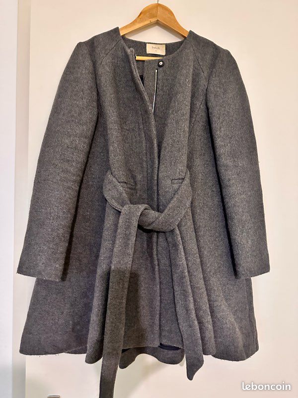 Manteau Ba&Sh Bleu – Taille 2, Occasion Bon état, Style Basique, Doublure Polyester