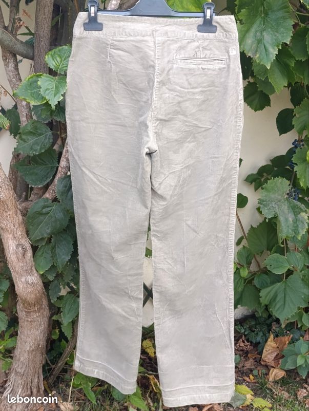 Pantalon droit en velours côtelé Aigle – Couleur Grège / Beige Taupe (image 2)