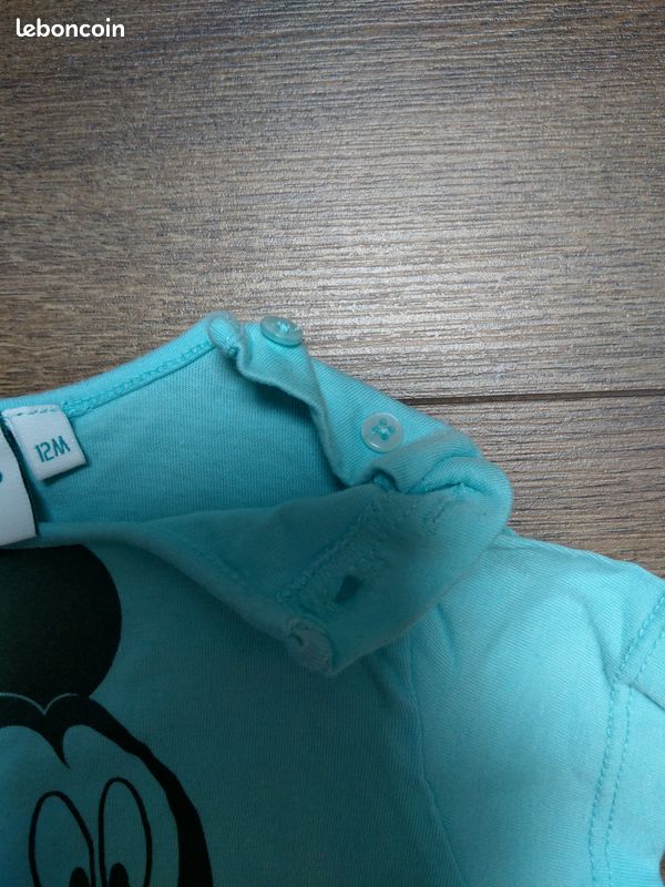 T-shirt mickey disney mouse bleu taille 12 mois (image 2)