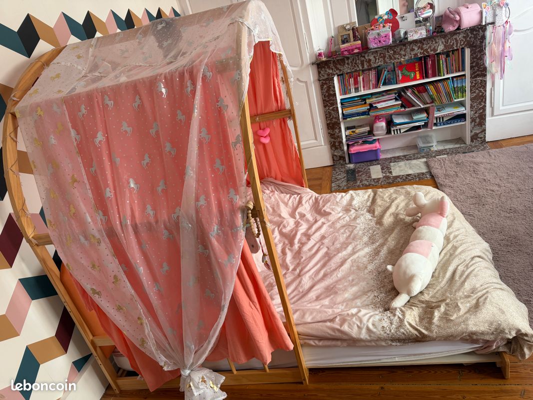 Lit cabane enfant 140x200 cm (image 4)