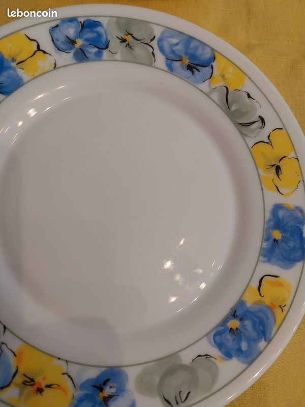 Assiettes à dessert vintage jaune made in France - CLUB BARBARA