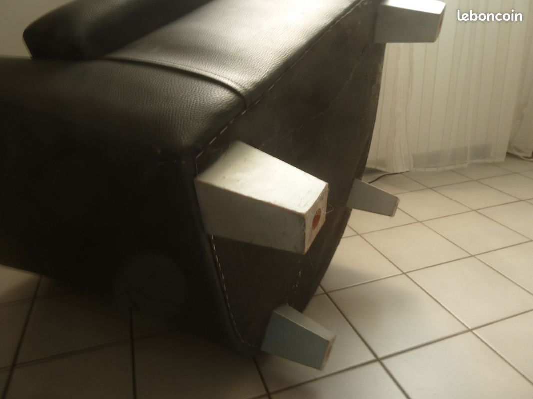 Fauteuil cabriolet simili cuir 1 noir (image 8)