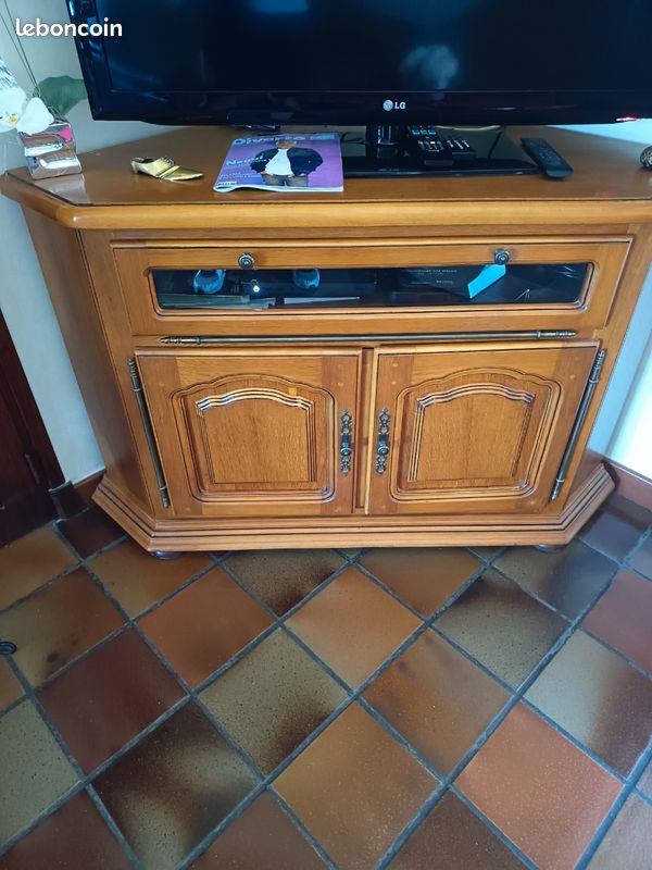 Meuble TV d'angle en bois (image 2)