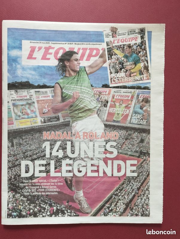 L'Équipe Hors-Série Roland Garros 1985 + Numéro 1987 - Tennis - État Correct