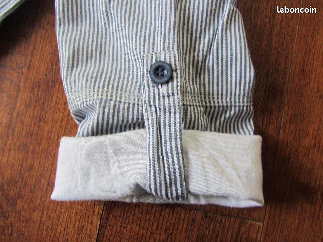 Pantalon rayé bleu et blanc 2 ans TBE (image 3)