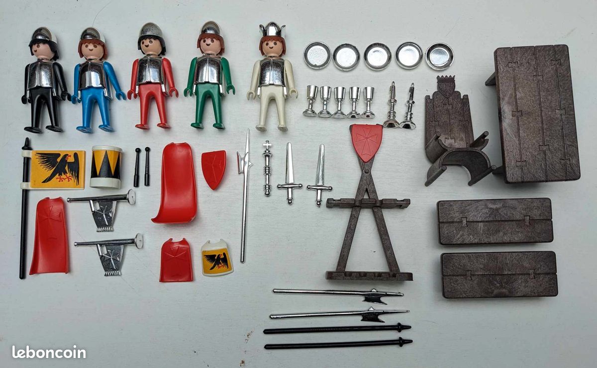Playmobil chevaliers chrome faucon 3260 V2 en boite set exclusif vintage moyen âge médiéval très rare (image 3)