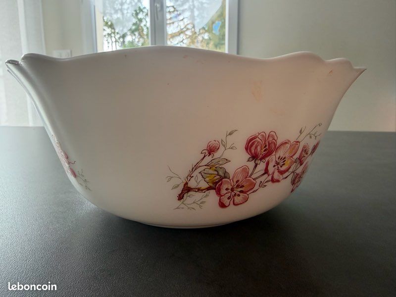 Saladier Vintage Arcopal Années 70, Décor Floral - Très Bon état