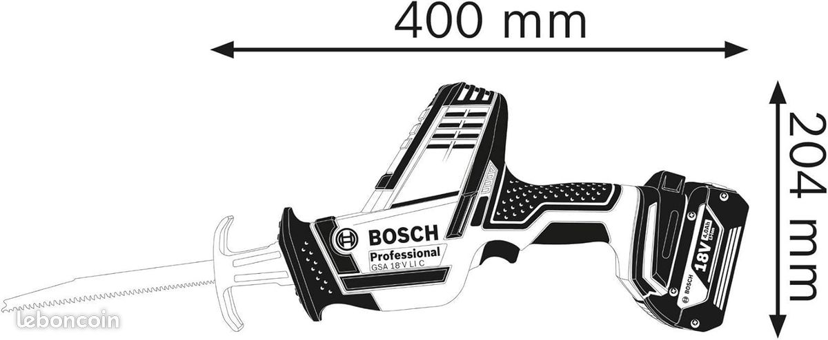 Scie Sabre Sans Fil Bosch Professional GSA 18V-LI C - Compacte Avec 3 Lames