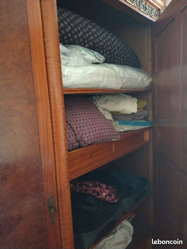 Meubles d'antiquaire : Grande et belle armoire+ Lit en marqueterie (image 12)