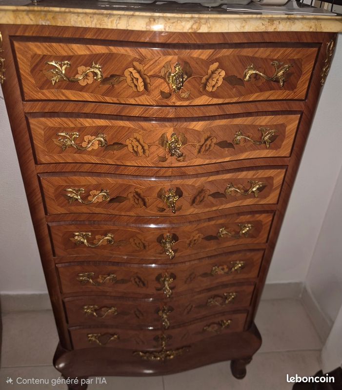 Semainier style Louis XV en bois de rose (image 1)