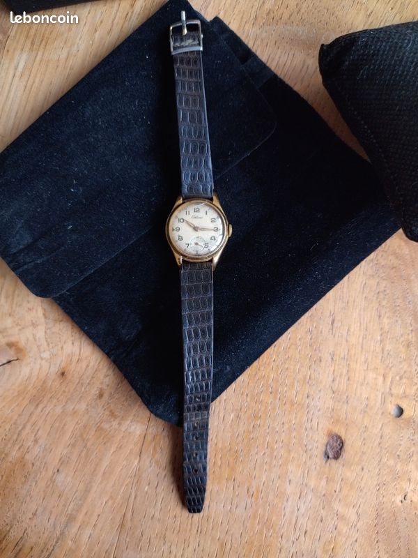 Montre Mécanique Ancienne Nerlex Unisex Plaqué Or - Modèle Antichoc, Occasion