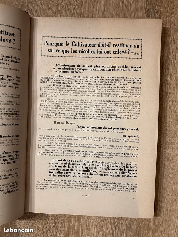 Livre ancien Pourquoi, où, quand et comment employer les engrais (image 9)