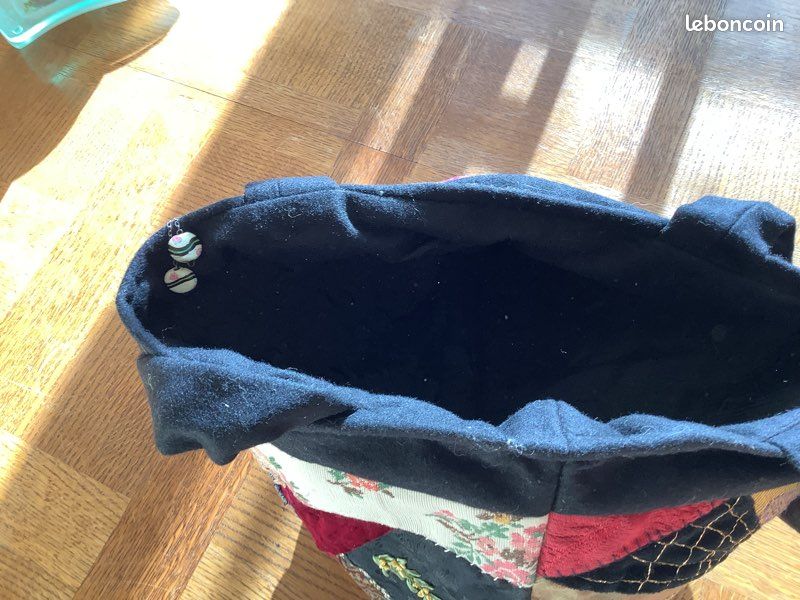 Beau sac à main en patchwork, neuf intérieur velours, noir (image 7)