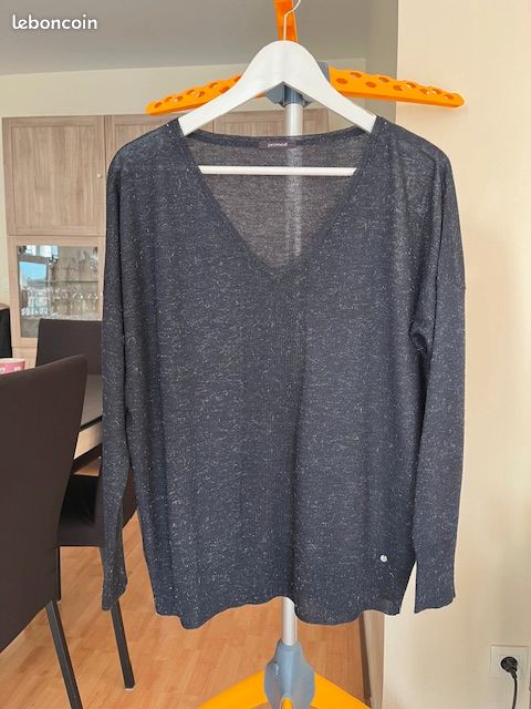Pull Oversize Promod Gris - Taille S/M (38-40), Occasion En Très Bon état, Matière Douce