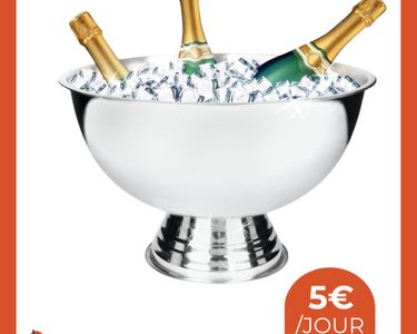 Seau à Champagne Jéroboam – Acrylique Transparent Luxe Pour 1 Jéroboam, 2 Magnum Ou 4 Bouteilles 75 Cl