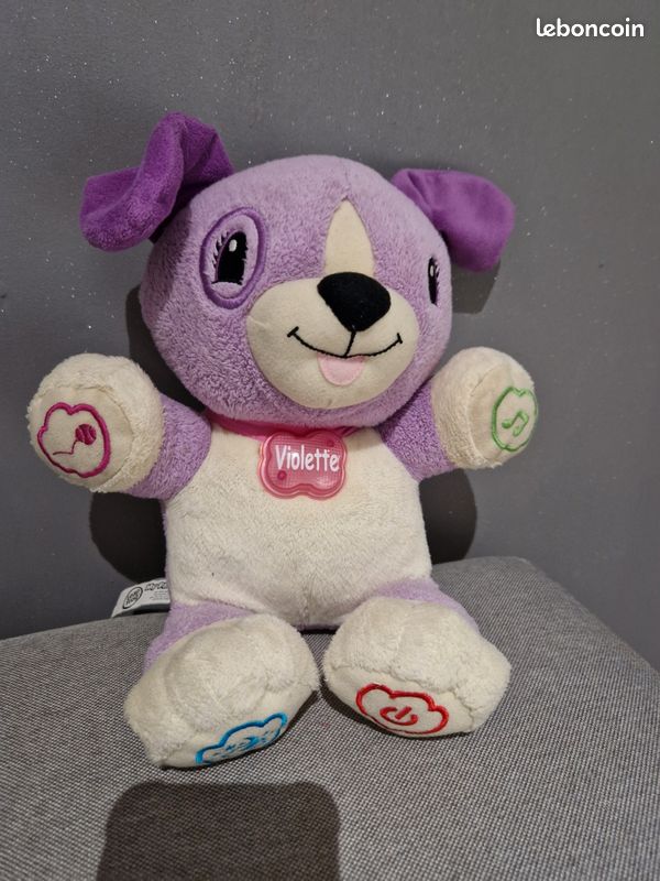 VTech Violette, Peluche Musicale, Chien Interactif, avec Prénom
