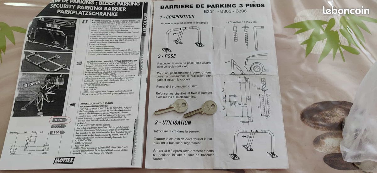 Barrière de parking MOTTEZ, gris