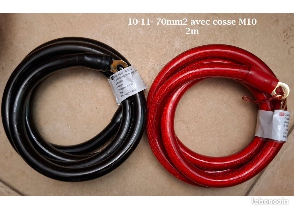 MESBRICO - Câbles de raccordement Rouge/Noir pour Batterie - Neufs O_261 (image 12)