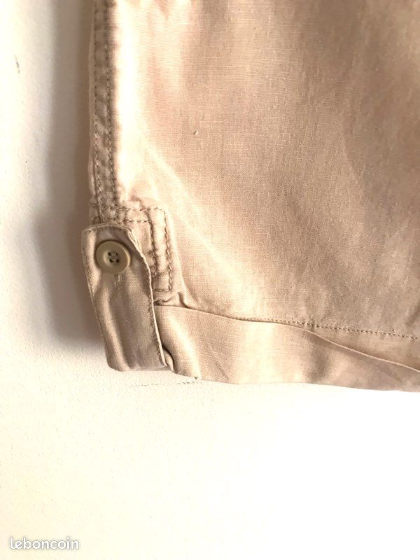 Short beige en lin et coton Tout simplement taille 40 (image 9)