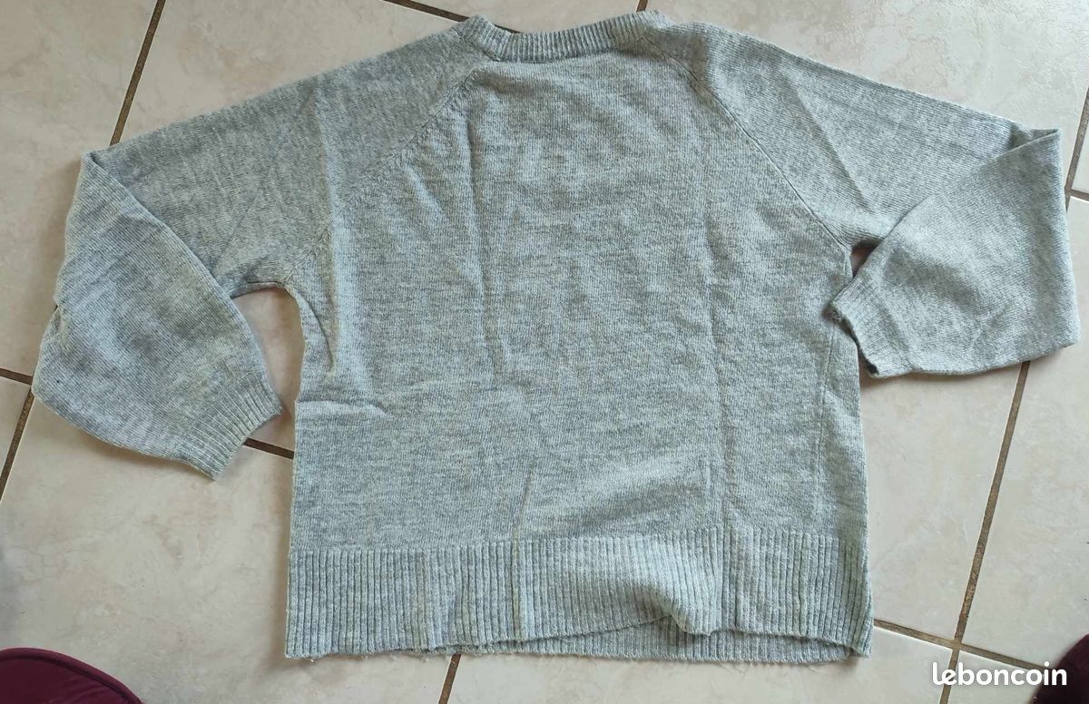 Lot 2 pull perles taille m - bordeau et gris (image 5)