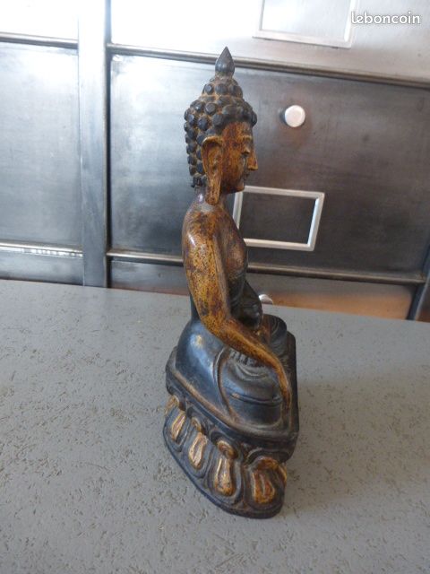 🌟 statuette de bouddha en bois sculpté du népal – pièce unique 🌟 (image 4)