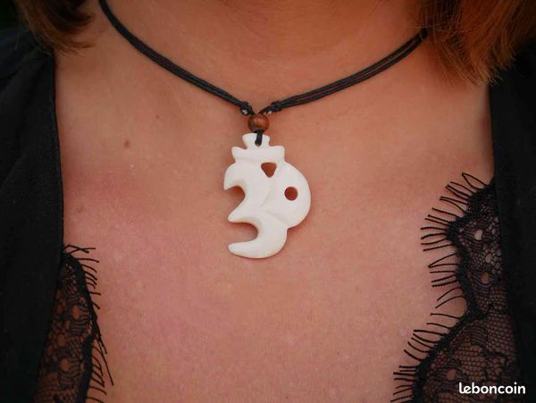 Collier pendentif Om Aum en os de buffle (image 4)