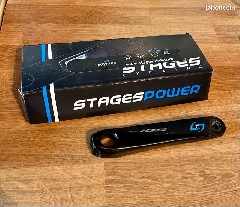 Manivelle gauche avec potentiomètre Stages Power Shimano 105 R7000 noir