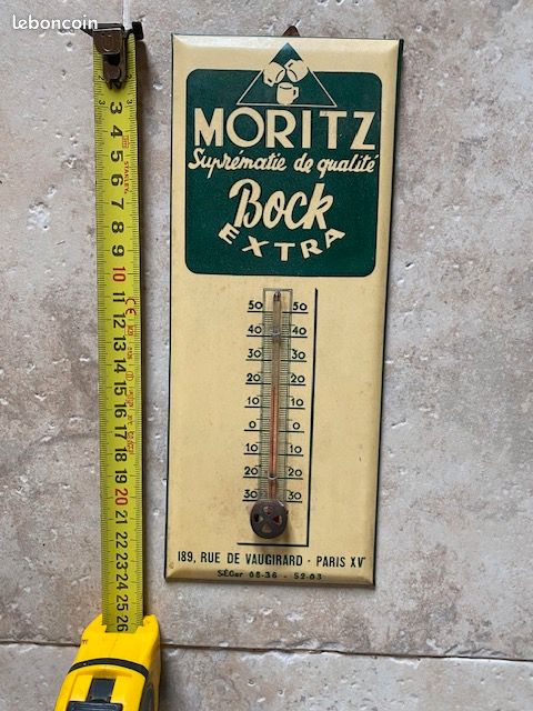 Grand Thermomètre Publicitaire Ancien – Tôle Non émaillée, Marque Kuhn, Déco Garage