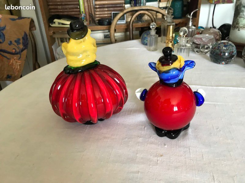 Deux clowns « boule » en verre de MURANO (image 2)