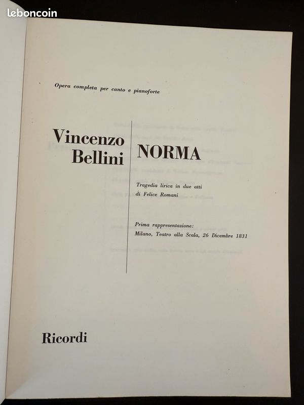 Partition Bellini Norma vintage (image 2)