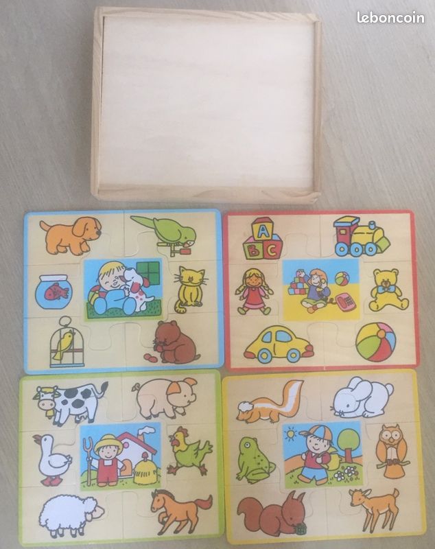 3 puzzles en bois, colorés, DJECO, 12 à 18 mois, ou au choix (image 3)
